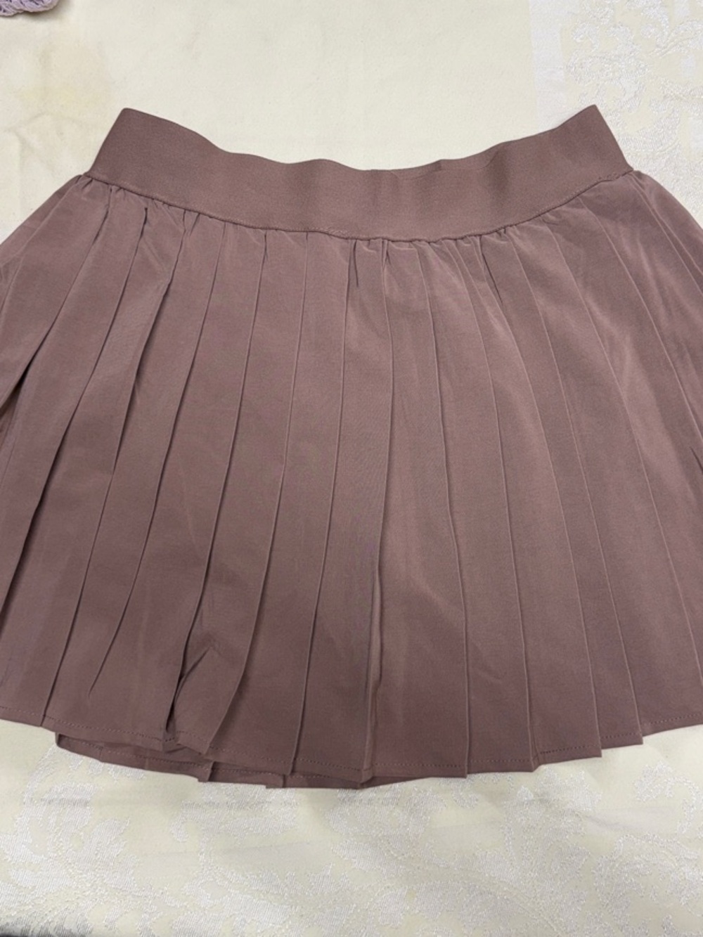 if it were me Tan Pleated Mini Skirt
